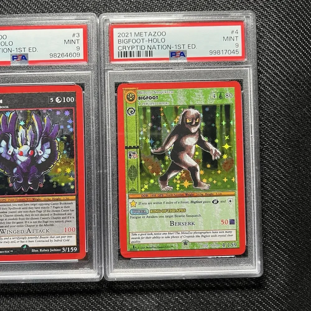 Metazoo Mothman Bigfoot Piasa Bird PSA 9 Lot Mint 1st Edition Full Holo Chase